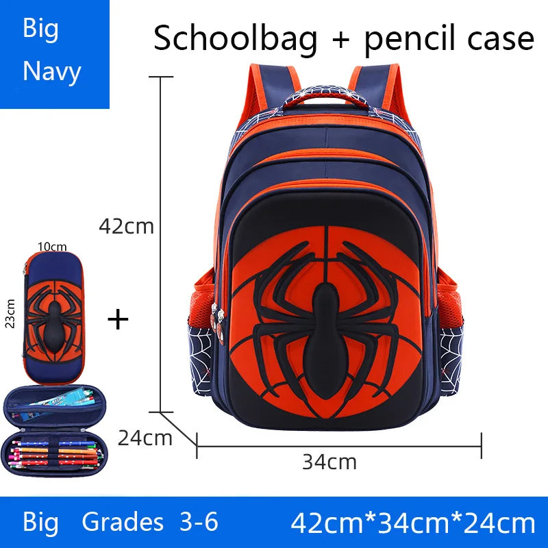 Spider Hero Backpack & Pencil Case Set – Fun Waterproof School Bag