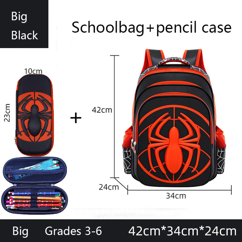 Spider Hero Backpack & Pencil Case Set – Fun Waterproof School Bag