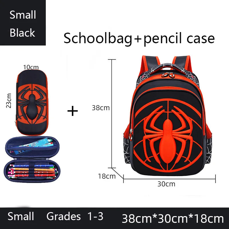 Spider Hero Backpack & Pencil Case Set – Fun Waterproof School Bag