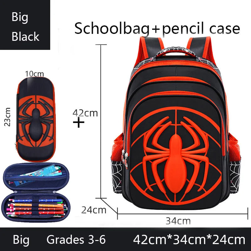 Spider Hero Backpack & Pencil Case Set – Fun Waterproof School Bag
